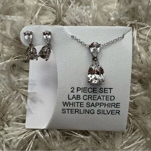 Sterling Silver White Sapphire Jewelry Set